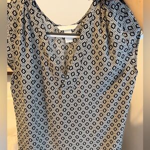 H&M Black and White Geometric Women's Top